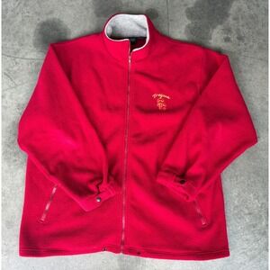 Mens Sz XL USC Trojans Red Fleece Full Zip Sweater TEAM TROJAN